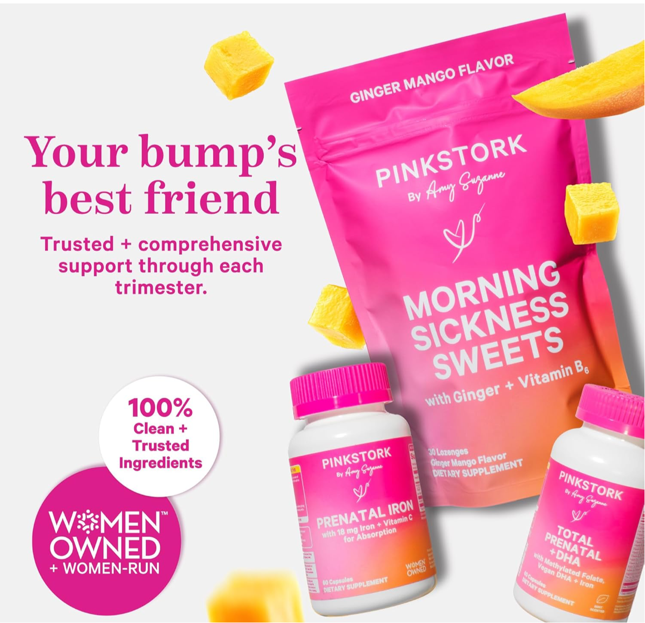 Pink stork morning sickness sweets