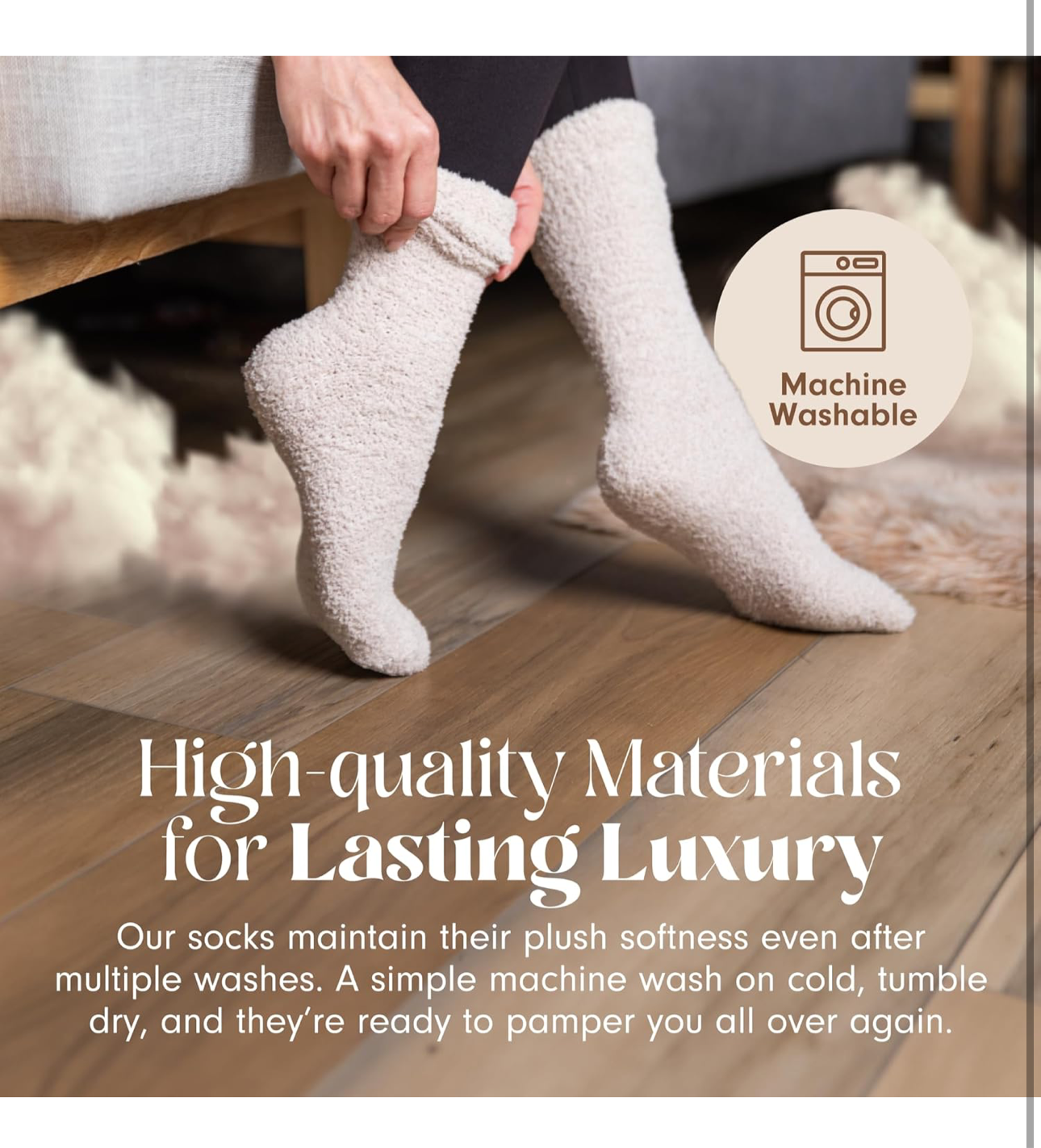 Cozy cloud socks for hospital bag