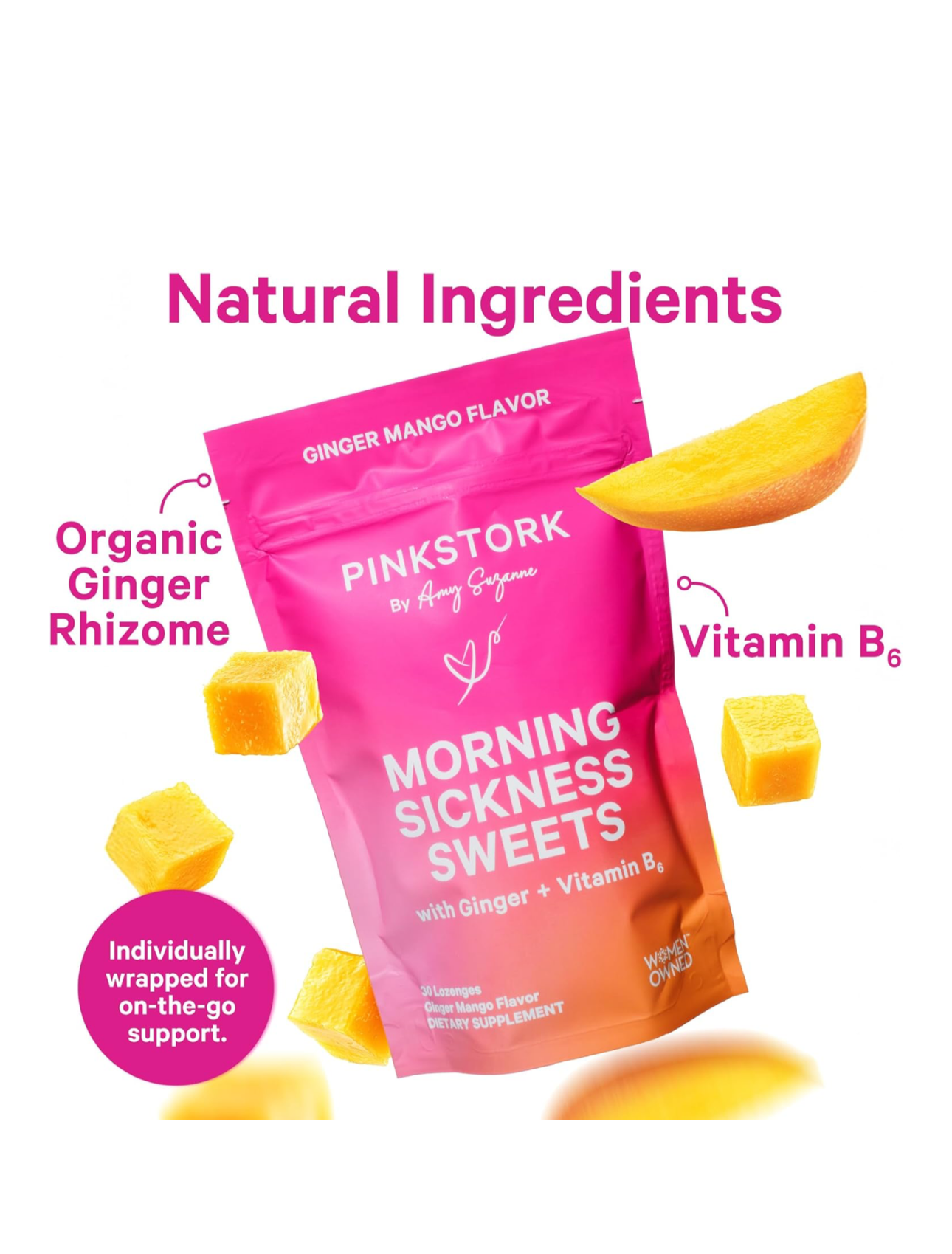 Pink stork morning sickness sweets