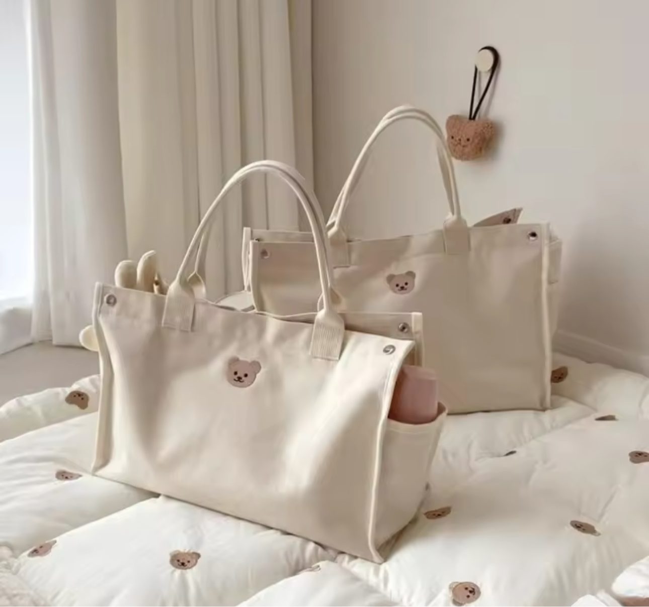 Canvas baby caddy bag.