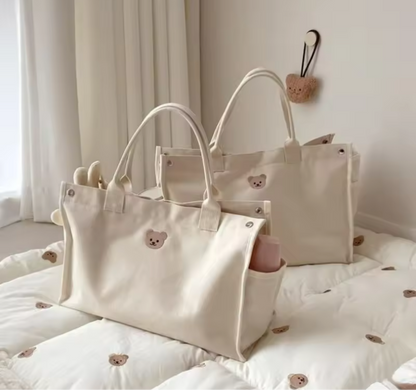 Canvas baby caddy bag.