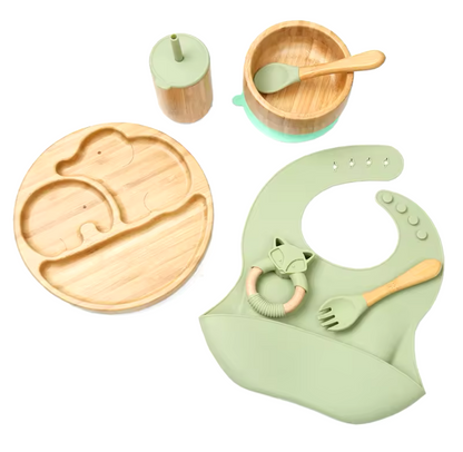 Bamboo 6pcs feeding set x high chair toy