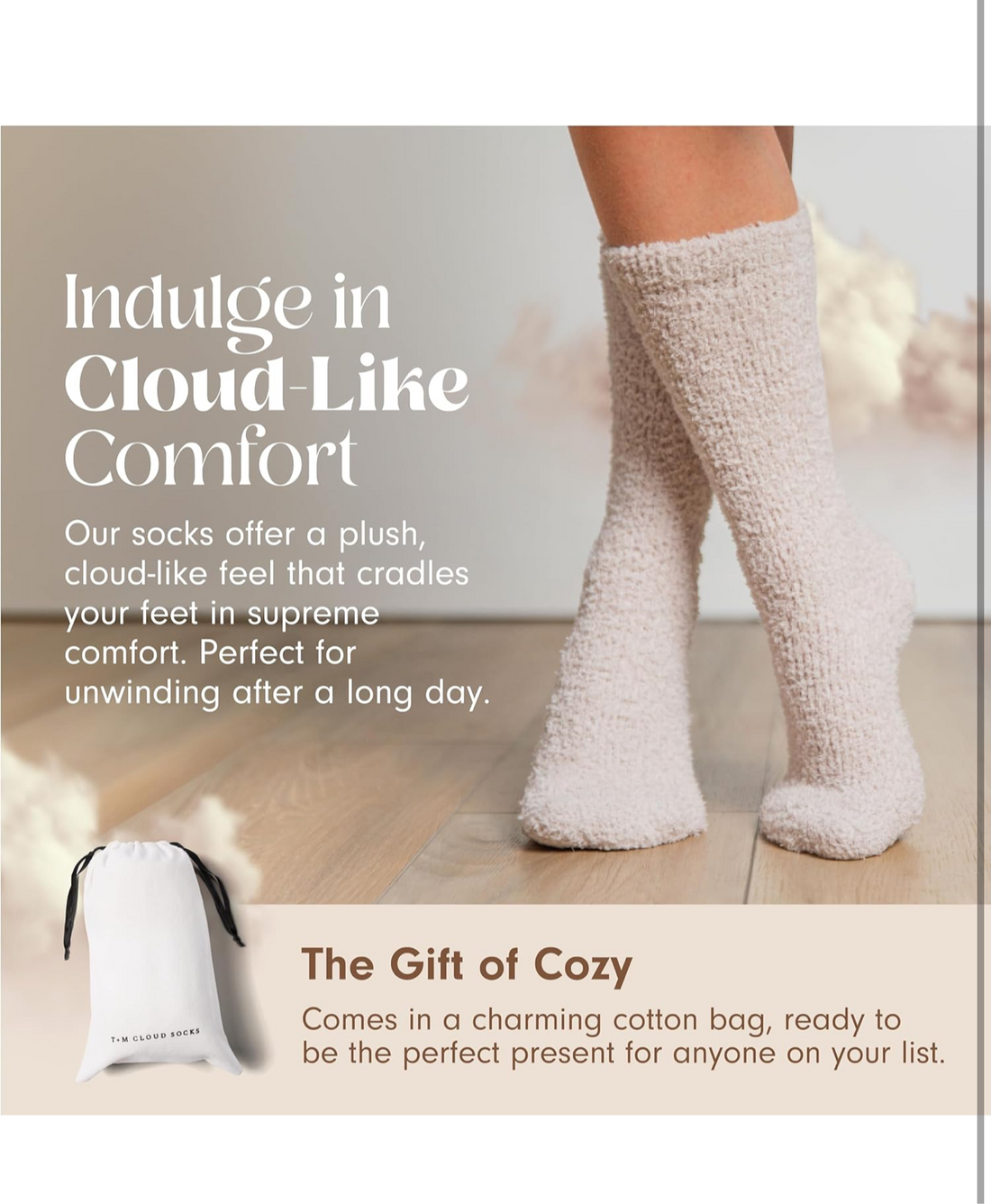 Cozy cloud socks for hospital bag
