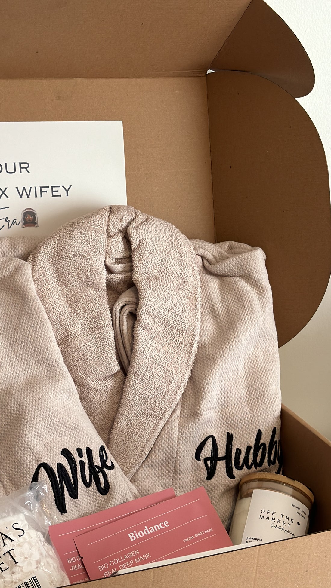 Engraved bath robes.