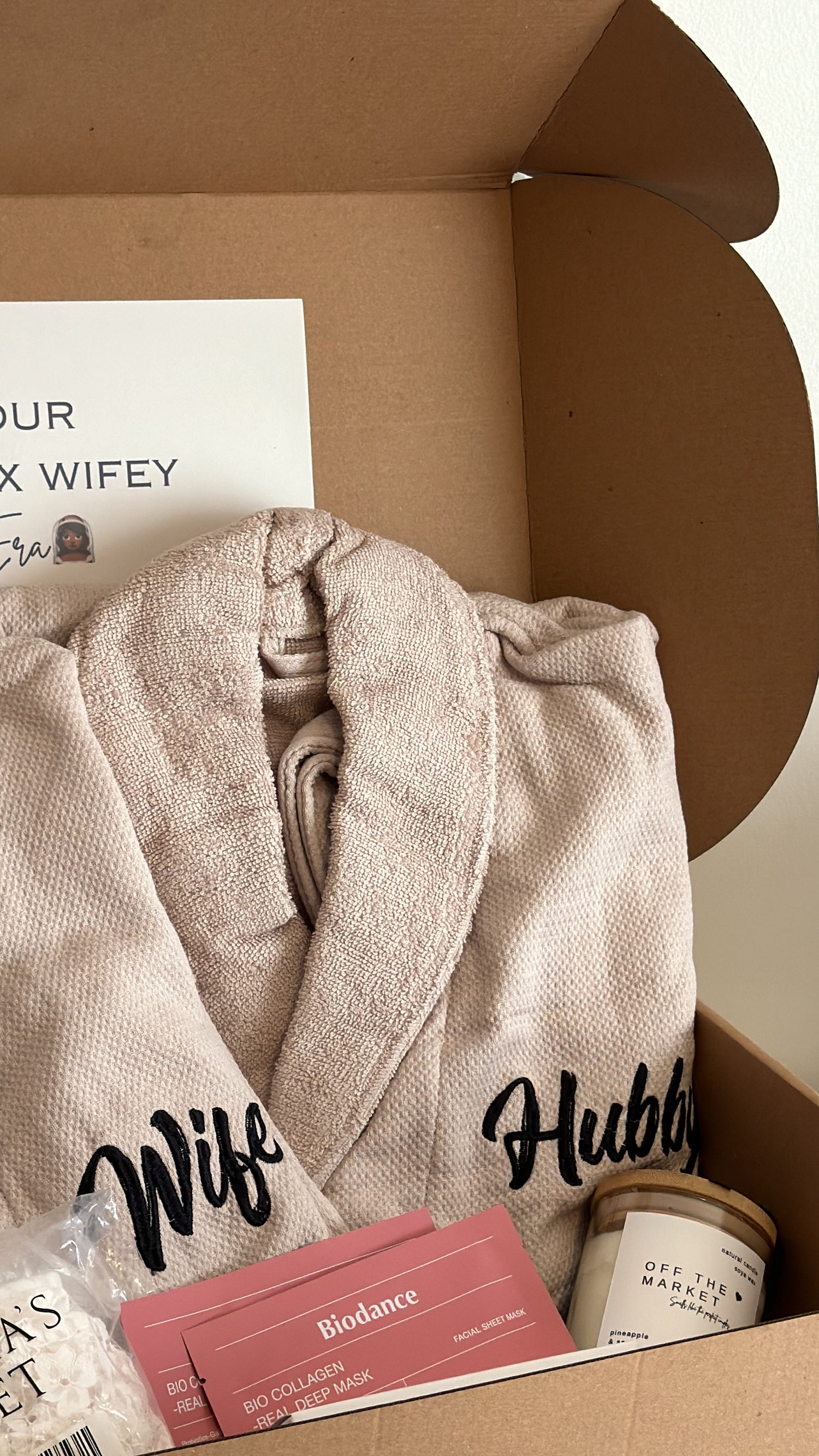 Engraved bath robes.