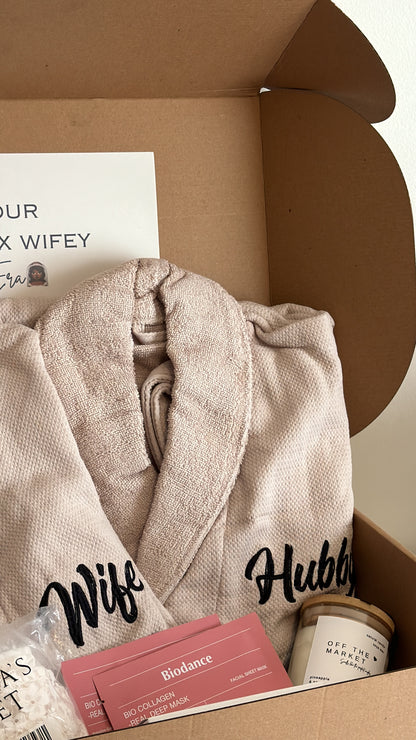 Engraved bath robes.